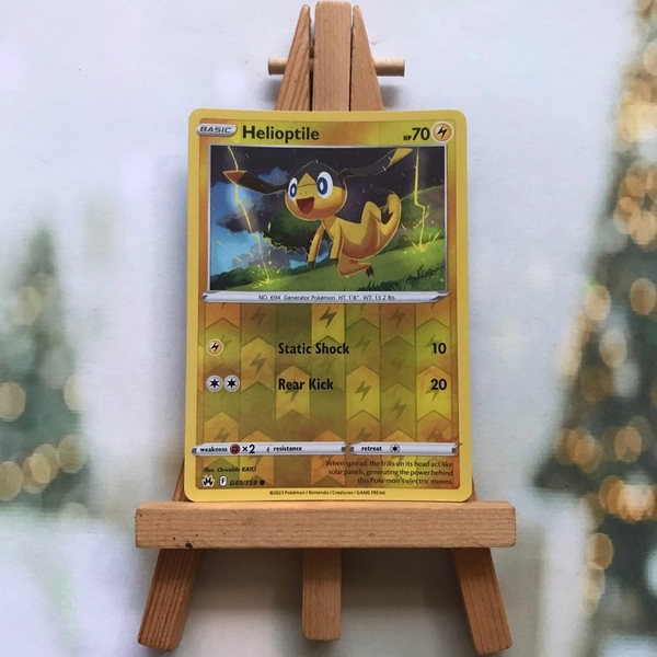 Thẻ hình Pokemon Helioptile 049/159 - Lá bài Sword & Shield: Crown Zenith Common Reverse Holo tiếng Anh chính hãng