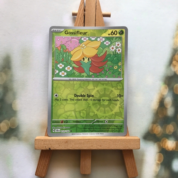 Thẻ hình Pokemon Gossifleur 010/142 - Lá bài lẻ Stellar Crown Common Reverse Holo tiếng Anh chính hãng