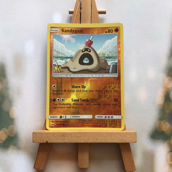 Thẻ hình Pokemon Sandygast 74/149 - Lá bài lẻ Sun & Moon (Base Set) Common Reverse Holo tiếng Anh chính hãng