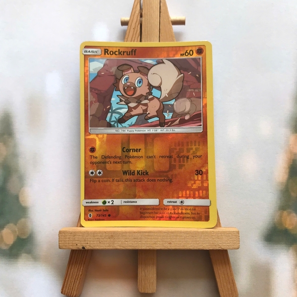 Thẻ hình Pokemon Rockruff 73/145 - Lá bài lẻ Guardians Rising Common Reverse Holo tiếng Anh chính hãng