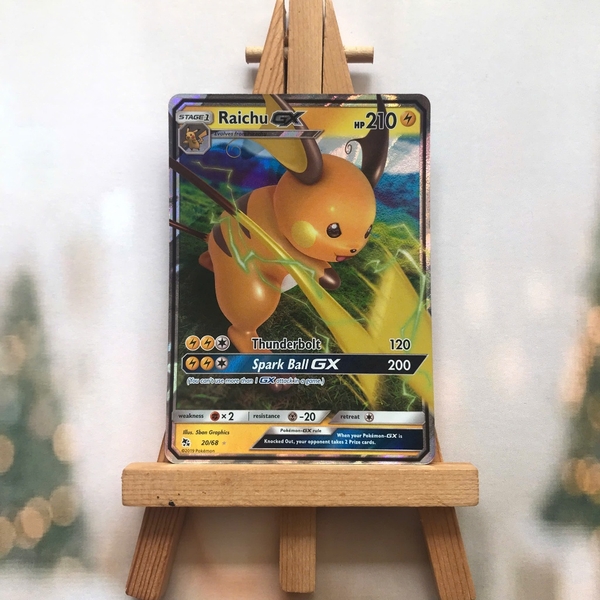 Thẻ hình Pokemon Raichu GX 20/68 - Lá bài lẻ Ultra Rare tiếng Anh chính hãng ảnh 2