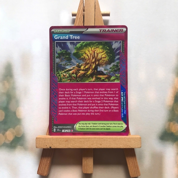 Thẻ hình Pokemon Grand Tree 136/142 - Lá bài lẻ Stellar Crown Ace Rare tiếng Anh chính hãng
