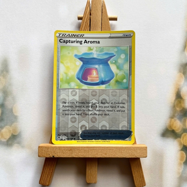 Thẻ hình Pokemon Capturing Aroma 153/195 - Lá bài Silver Tempest Uncommon Reverse Holo tiếng Anh chính hãng ảnh 2