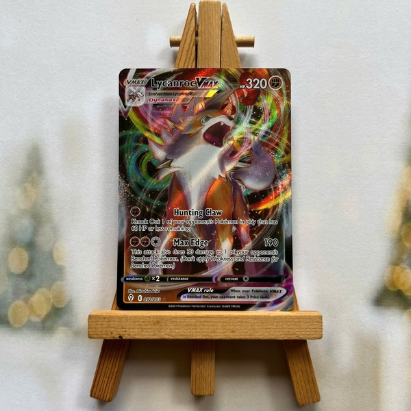 Thẻ hình Pokemon Lycanroc VMAX 092/203 - Lá bài lẻ Evolving Skies Ultra Rare tiếng Anh chính hãng ảnh 2