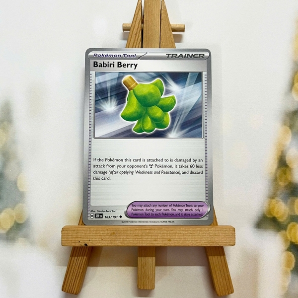 Thẻ hình Pokemon Babiri Berry 163/191 - Lá bài lẻ Surging Sparks Uncommon Reverse Holo tiếng Anh chính hãng