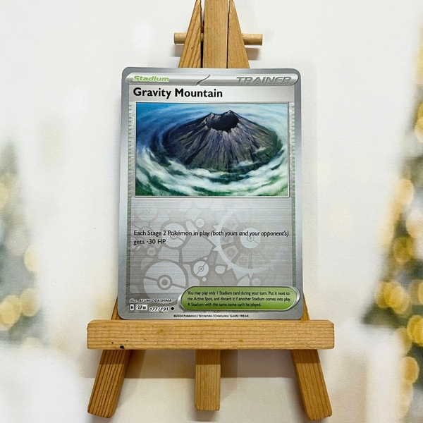 Thẻ hình Pokemon Gravity Mountain 177/191 - Lá bài lẻ Surging Sparks Uncommon Reverse Holo tiếng Anh chính hãng ảnh 2