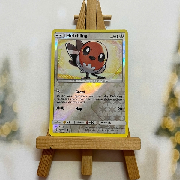 Thẻ hình Pokemon Fletchling 109/145 - Lá bài lẻ Sun & Moon Guardians Rising Common Reverse Holo tiếng Anh chính hãng
