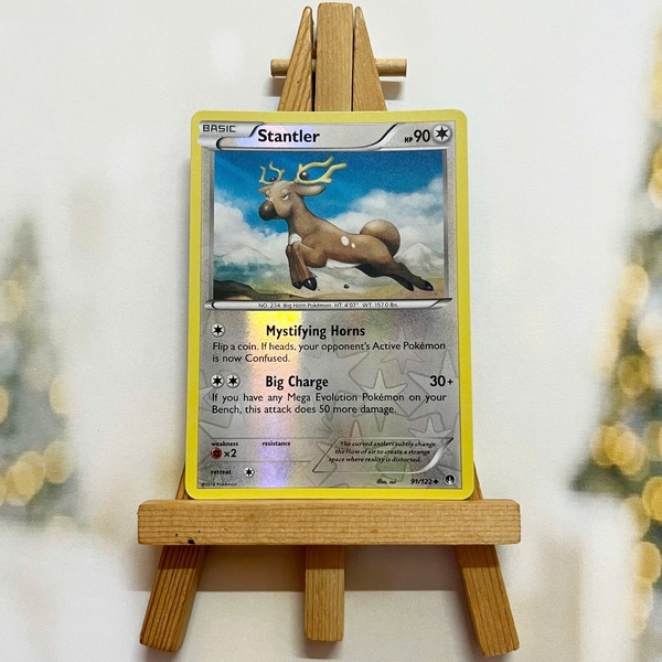 Thẻ hình Pokemon Stantler 91/122 - Lá bài lẻ XY Breakpoint Uncommon Reverse Holo tiếng Anh chính hãng