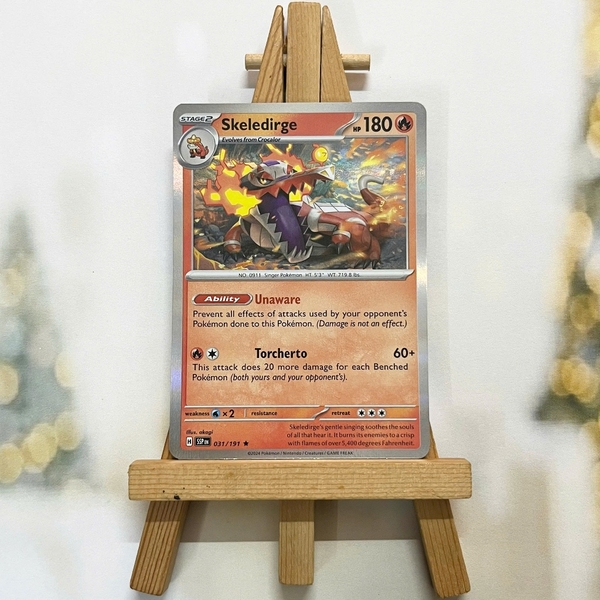 Thẻ hình Pokemon Skeledirge 031/191 - Lá bài lẻ Surging Sparks Reverse Holo Rare tiếng Anh chính hãng ảnh 2