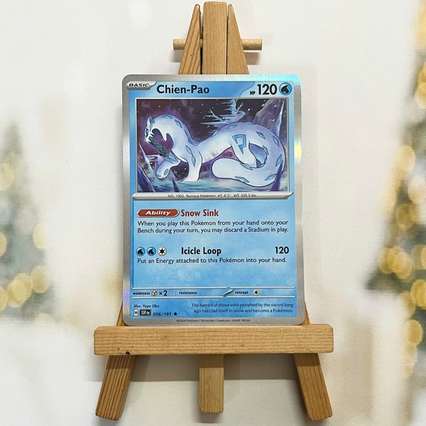 Thẻ hình Pokemon Chien-Pao 056/191 - Lá bài lẻ Surging Sparks Reverse Holo Rare tiếng Anh chính hãng ảnh 2