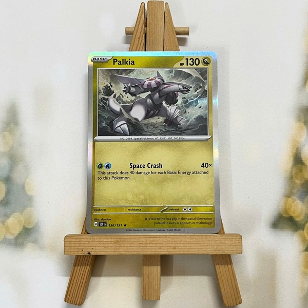 Thẻ hình Pokemon Palkia 136/191 - Lá bài lẻ Surging Sparks Rare Reverse Holo tiếng Anh chính hãng ảnh 4