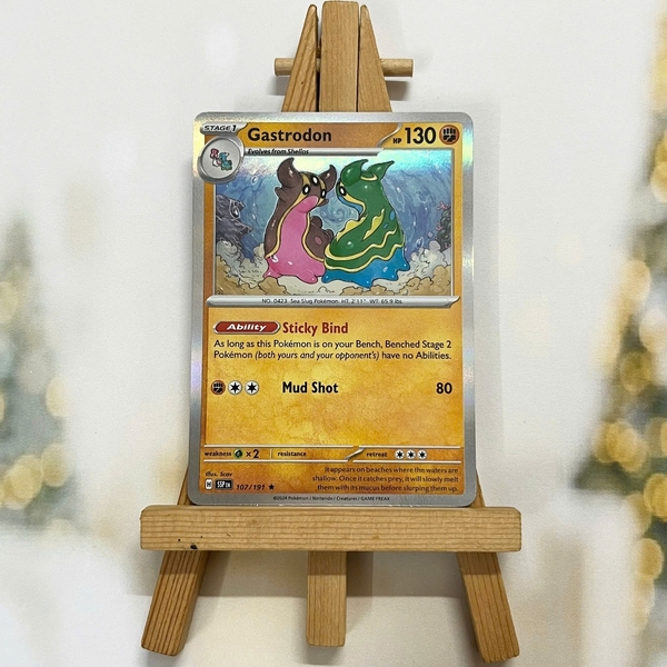 Thẻ hình Pokemon Gastrodon 107/191 - Lá bài lẻ Surging Sparks Reverse Holo Rare tiếng Anh chính hãng ảnh 3