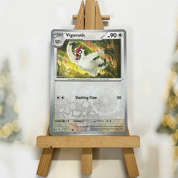 Thẻ hình Pokemon Vigoroth 146/191 - Lá bài lẻ Surging Sparks Common Reverse Holo tiếng Anh chính hãng