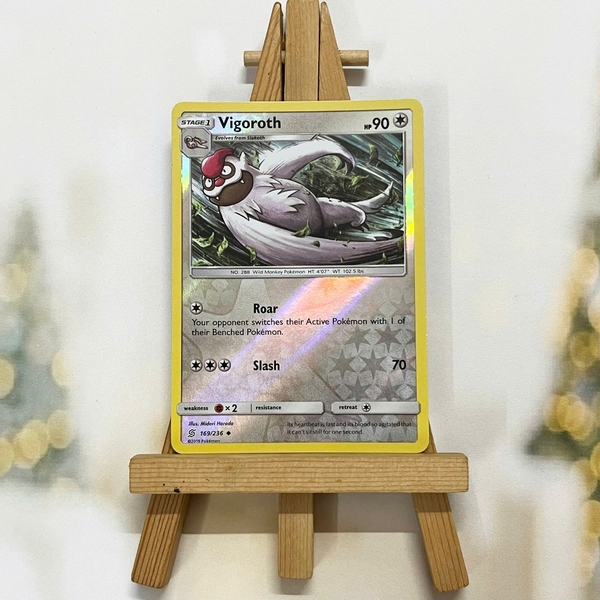 Thẻ hình Pokemon Vigoroth 169/236 - Lá bài lẻ Sun & Moon: Unified Minds Uncommon Reverse Holo tiếng Anh chính hãng