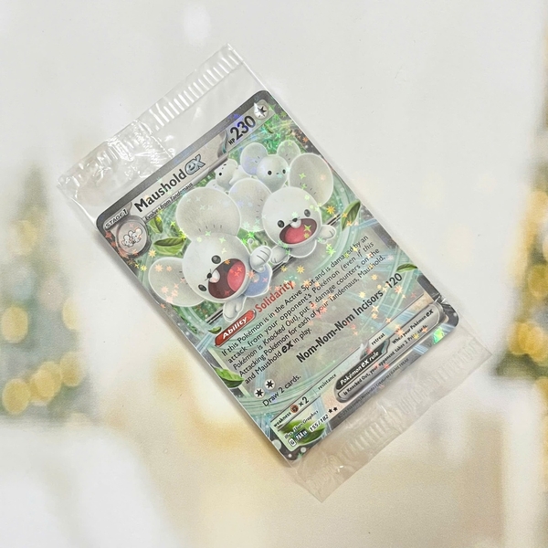 Thẻ hình Pokemon Maushold ex 155/182 (Seal) - Lá bài lẻ Ultra Rare tiếng Anh chính hãng ảnh 3