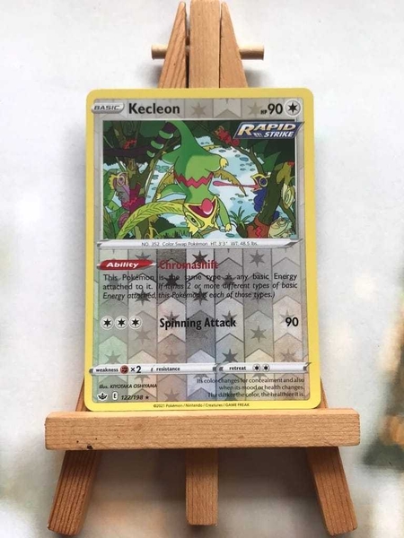 Thẻ hình Pokemon Kecleon 122/198 - Lá bài lẻ Chilling Reign Rare Reverse Holo tiếng Anh ảnh 2