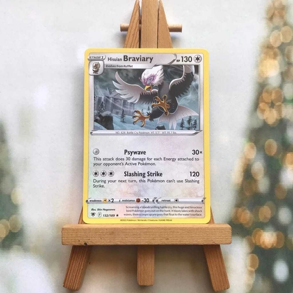 Thẻ hình Pokemon Hisuian Braviary 132/189 - Lá bài Astral Radiance Rare Reverse Holo tiếng Anh ảnh 4