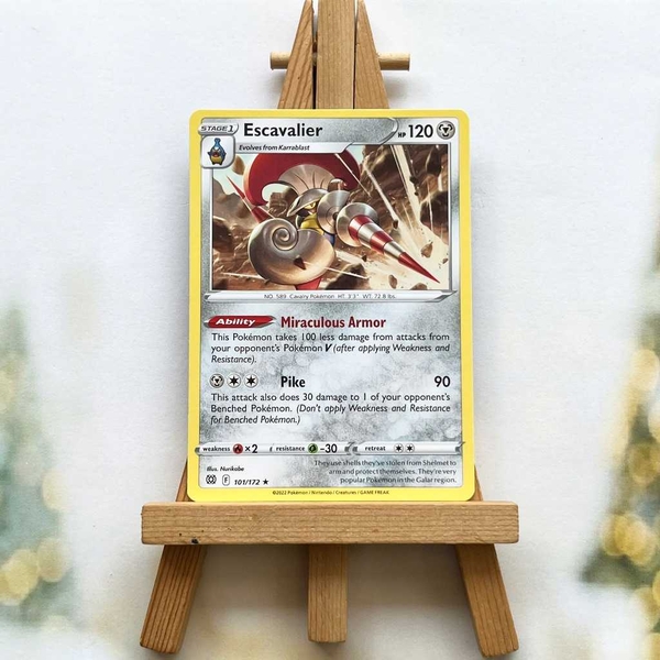 Thẻ hình Pokemon Escavalier 101/172 - Lá bài lẻ Brilliant Stars Rare Reverse Holo tiếng Anh