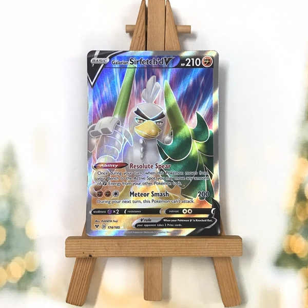 Thẻ hình Pokemon Galarian Sirfetch'd V - Lá bài lẻ Vivid Voltage Full Art Ultra Rare tiếng Anh chính hãng