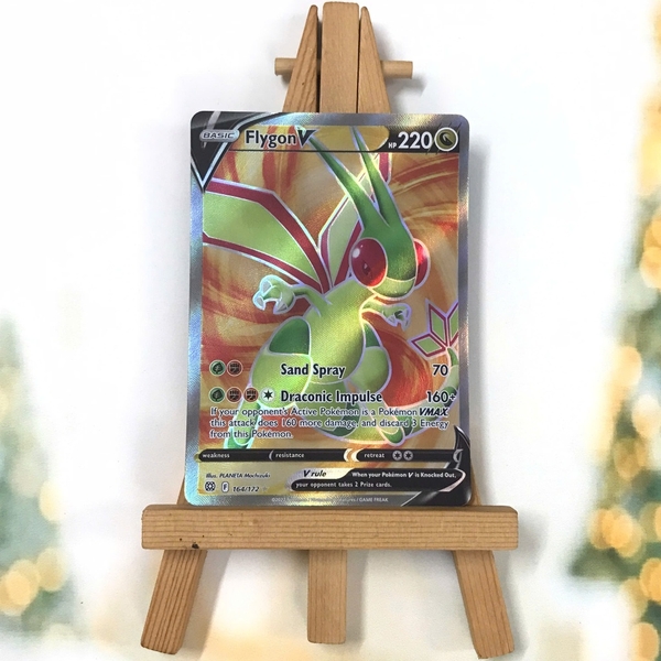 Thẻ hình Pokemon Flygon V 164/172 - Lá bài lẻ Brilliant Stars Full Art Ultra Rare tiếng Anh chính hãng