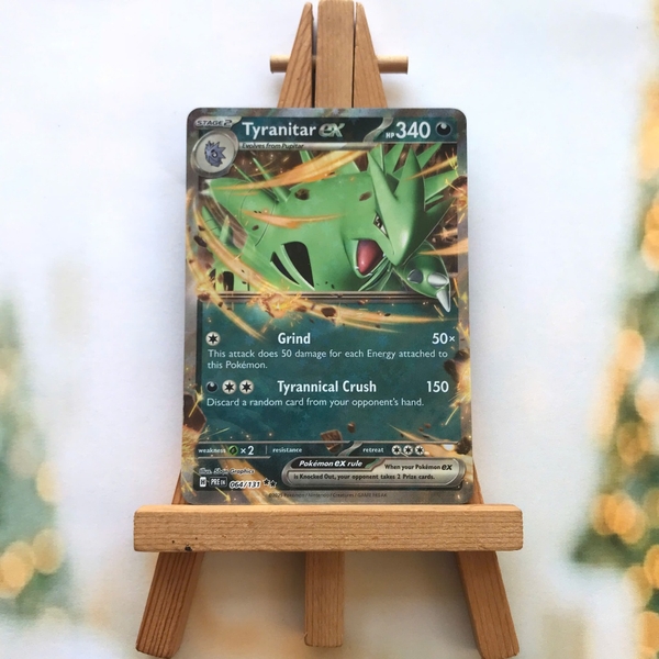 Thẻ hình Pokemon Tyranitar ex 064/131 - Lá bài lẻ Prismatic Evolutions Ultra Rare tiếng Anh chính hãng ảnh 2