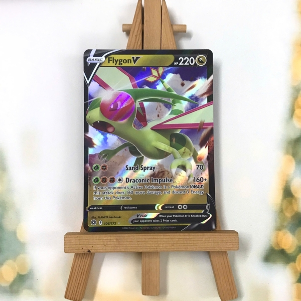 Thẻ hình Pokemon Flygon V 106/172 - Lá bài lẻ Brilliant Stars Ultra Rare tiếng Anh chính hãng
