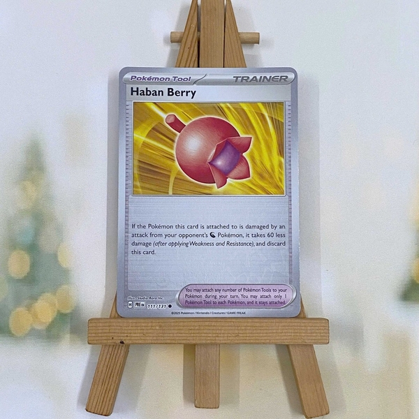 Thẻ hình Pokemon Haban Berry 111/131 - Lá bài lẻ Prismatic Evolutions Uncommon Reverse Holo tiếng Anh chính hãng