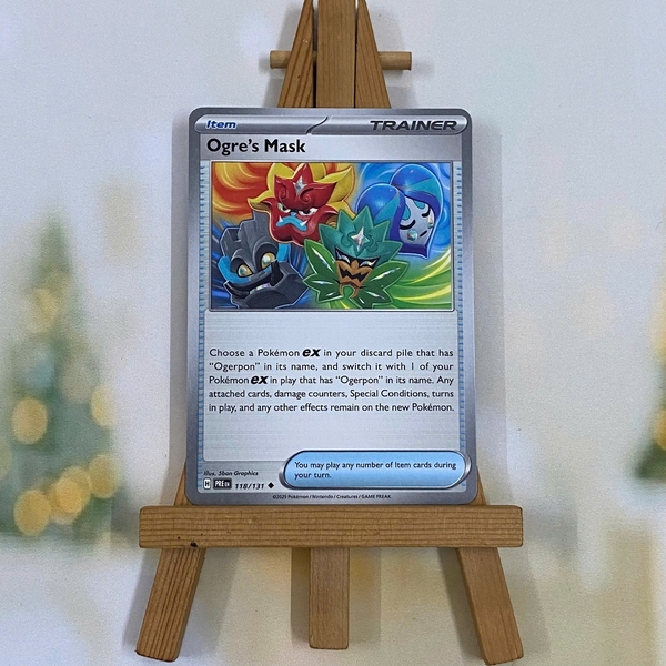 Thẻ hình Pokemon Ogre's Mask 118/131 - Lá bài lẻ Prismatic Evolutions Uncommon Reverse Holo tiếng Anh chính hãng ảnh 2