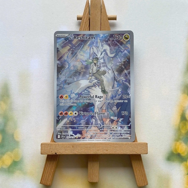 Thẻ hình Pokemon N's Reshiram 167/159 (seal) - Lá bài lẻ Journey Together Stamped Promo tiếng Anh chính hãng