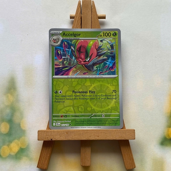 Thẻ hình Pokemon Accelgor 013/159 - Lá bài lẻ Journey Together Uncommon Reverse Holo tiếng Anh chính hãng