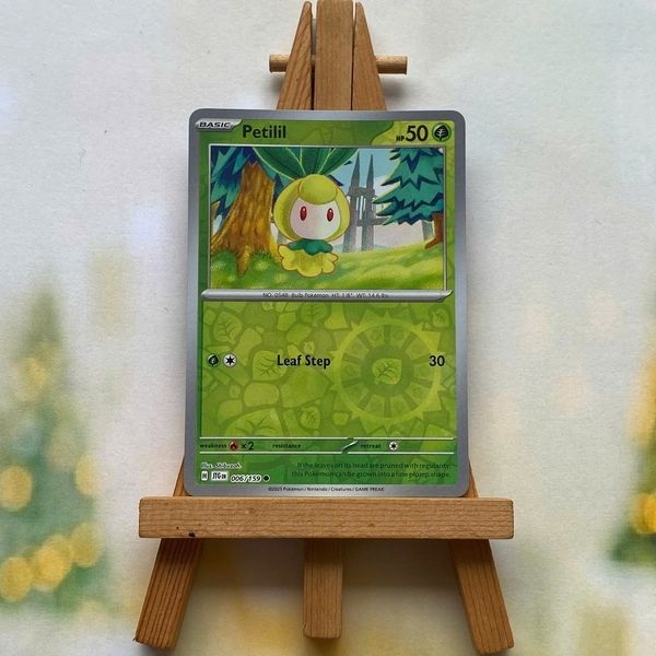 Thẻ hình Pokemon Petilil 006/159 - Lá bài lẻ Journey Together Common Reverse Holo tiếng Anh chính hãng