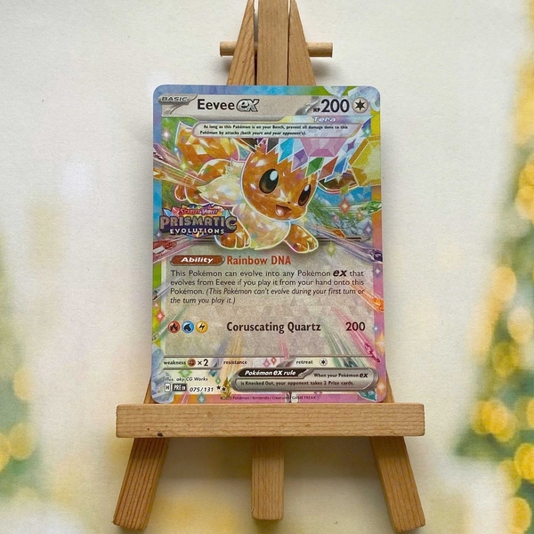 Thẻ hình Pokemon Eevee ex 075/131 - Lá bài lẻ Prismatic Evolutions Ultra Rare tiếng Anh chính hãng