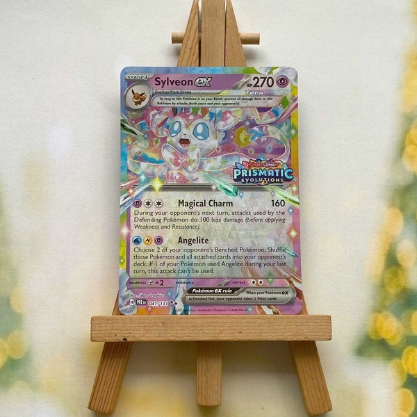 Thẻ hình Pokemon Sylveon ex 041/131 - Lá bài lẻ Prismatic Evolutions Ultra Rare tiếng Anh chính hãng ảnh 2