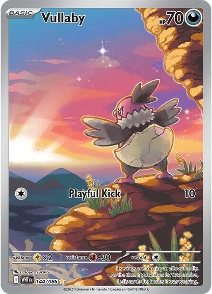 Thẻ hình Pokemon Vullaby 144/086 - Lá bài lẻ White Flare Illustration Rare tiếng Anh chính hãng