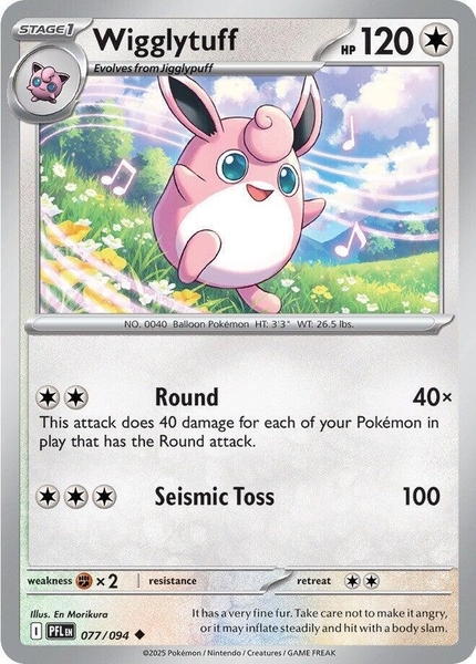 Thẻ hình Pokemon Wigglytuff 077/094 - Lá bài lẻ Phantasmal Flames Uncommon Reverse Holo tiếng Anh chính hãng