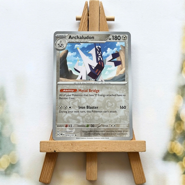 Thẻ hình Pokemon Archaludon 070/131 - Lá bài lẻ Prismatic Evolutions Rare Reverse Holo tiếng Anh chính hãng