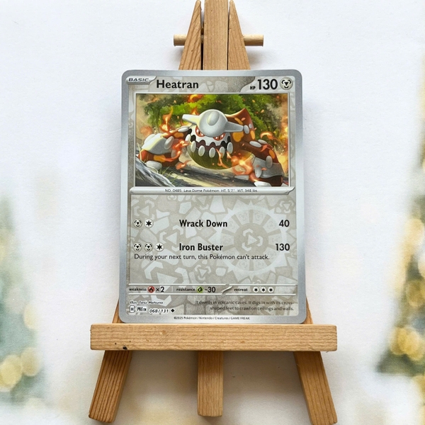 Thẻ hình Pokemon Heatran 068/131 - Lá bài lẻ Prismatic Evolutions Uncommon Reverse Holo tiếng Anh chính hãng