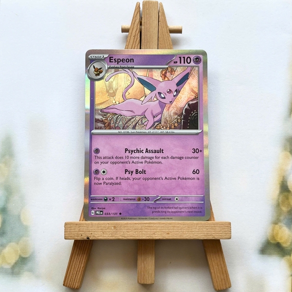 Thẻ hình Pokemon Espeon 033/131 - Lá bài lẻ Prismatic Evolutions Rare Reverse Holo tiếng Anh chính hãng