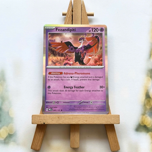 Thẻ hình Pokemon Fezandipiti 045/131 - Lá bài lẻ Prismatic Evolutions Rare Reverse Holo tiếng Anh chính hãng ảnh 2