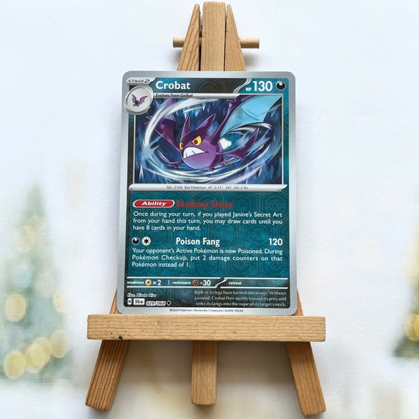 Thẻ hình Pokemon Crobat 029/064 - Lá bài Scarlet & Violet Shrouded Fable Uncommon Reverse Holo tiếng Anh chính hãng