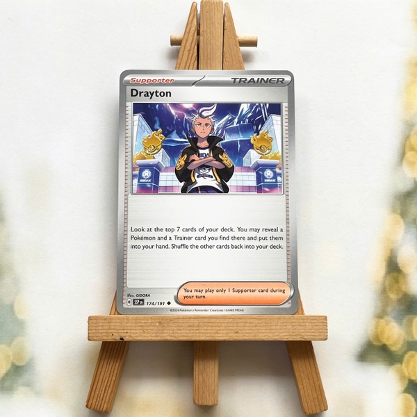 Thẻ hình Pokemon Drayton 174/191 - Lá bài lẻ Surging Sparks Uncommon Reverse Holo tiếng Anh chính hãng