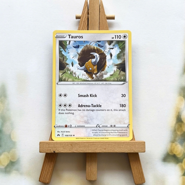 Thẻ hình Pokemon Tauros 106/159 - Lá bài lẻ Crown Zenith Rare tiếng Anh chính hãng