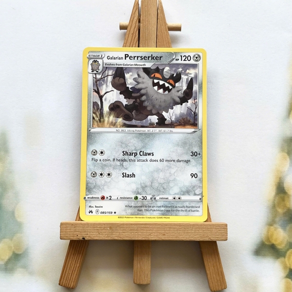 Thẻ hình Pokemon Galarian Perrserker 085/159 - Lá bài lẻ Crown Zenith Rare tiếng Anh chính hãng