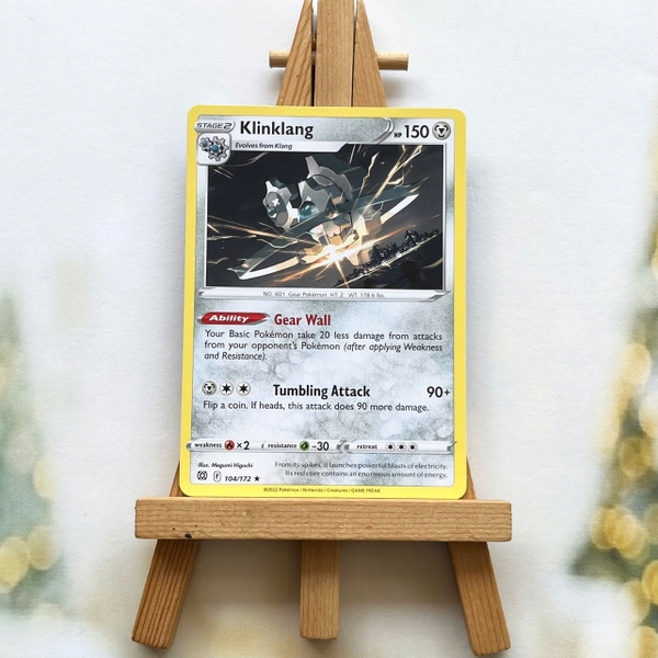 Thẻ hình Pokemon Klinklang 104/172 - Lá bài Brilliant Stars Rare Reverse Holo tiếng Anh chính hãng ảnh 2