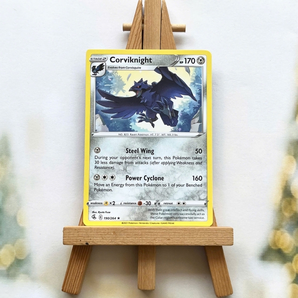 Thẻ hình Pokemon Corviknight 190/264 - Lá bài lẻ Sword & Shield: Fusion Strike Rare Reverse Holo tiếng Anh chính hãng ảnh 3