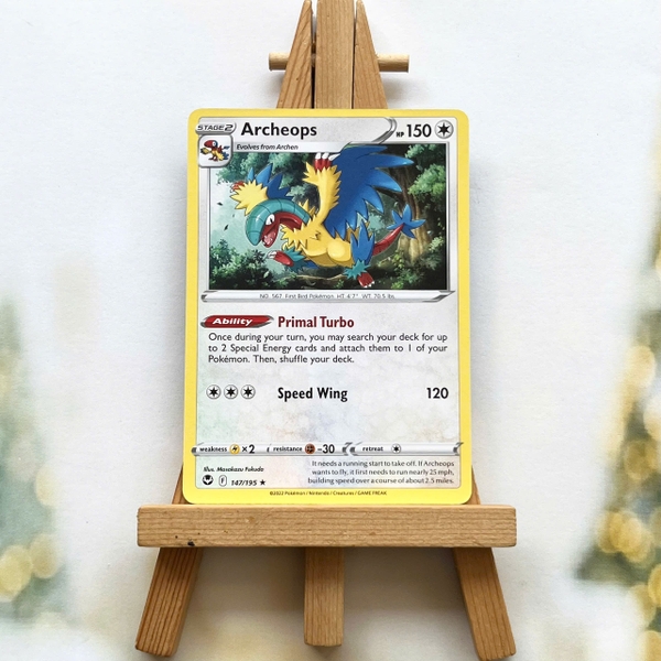 Thẻ hình Pokemon Archeops 147/195 - Lá bài lẻ Sword & Shield: Silver Tempest Reverse Holo Rare tiếng Anh chính hãng