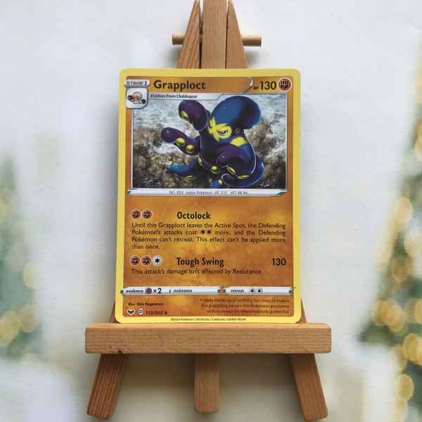 Thẻ hình Pokemon Grapploct 113/202 - Lá bài lẻ Sword & Shield Base Set Rare tiếng Anh chính hãng