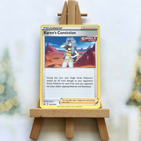 Thẻ hình Pokemon Karen's Conviction 144/198 - Lá bài lẻ Chilling Reign Uncommon Reverse Holo tiếng Anh chính hãng