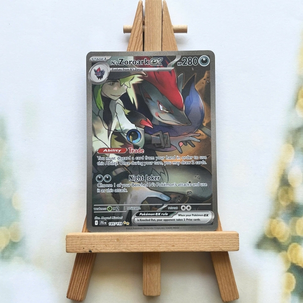 Thẻ hình Pokemon N's Zoroark ex 185/159 - Lá bài lẻ Journey Together Special Illustration Rare tiếng Anh chính hãng
