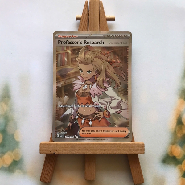Thẻ hình Pokemon Professor's Research (Professor Sada) 240/198 - Lá bài lẻ Scarlet & Violet Base Set Full Art Secret Rare tiếng Anh chính hãng